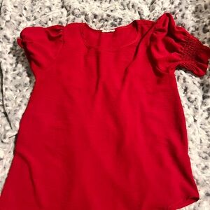 Red Puff Sleeve Top